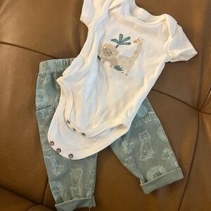 Adorable Animal Print Baby Outfit EUC